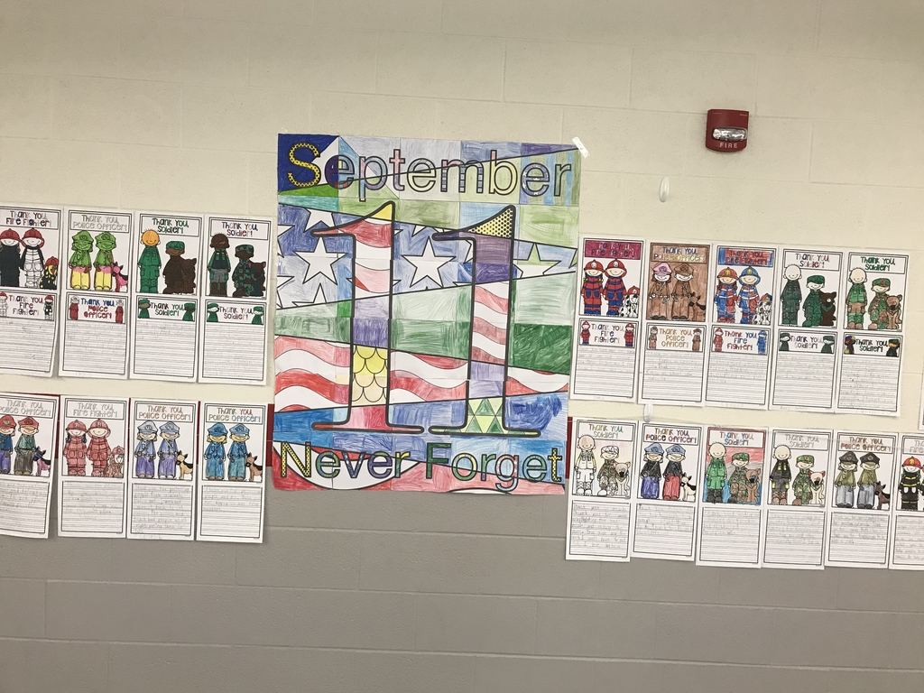 This is an image of Student art work honoring Patriot Day.  